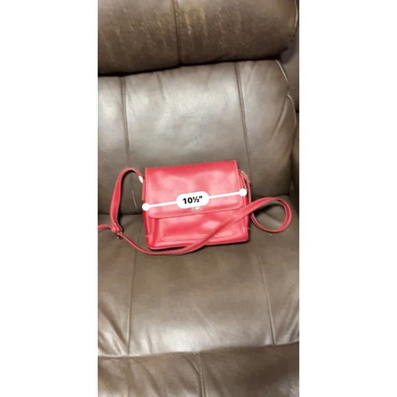 Liz Claiborne Red Leather Crossbody Bag Women's - Picture 8 of 8